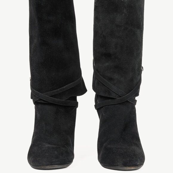 Chloe AW/07 Black Suede Foldover Short Boots - Picture 2 of 9